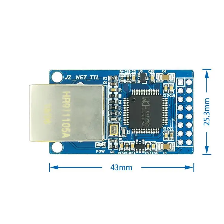CH9121 المنفذ التسلسلي إلى وحدة شبكة إيثرنت وحدة نقل TTL متحكم صناعي STM32