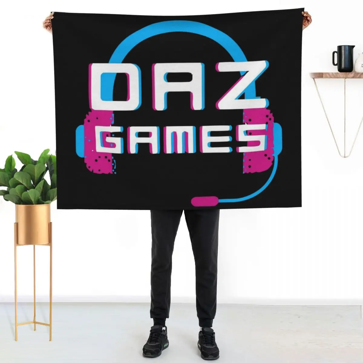 Daz Games Headphone Throw Blanket Summer Cool Breathable Blanket for Sleeping
