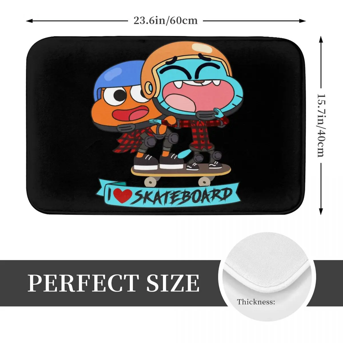 Gumball Darwin Skate Doormat Kitchen Entrance Home Floor Mat Non-slip Carpet Rug for Balcony Footpad Mats