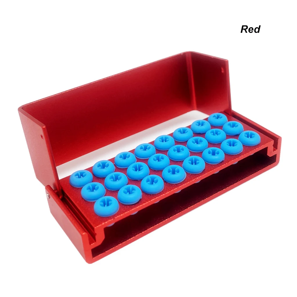 24Hole Dental Burs Holder High/Low Speed Burs Autoclavable Sterilizer Block Case Dentistry Burs Cleaning Stand Organizer Dentist