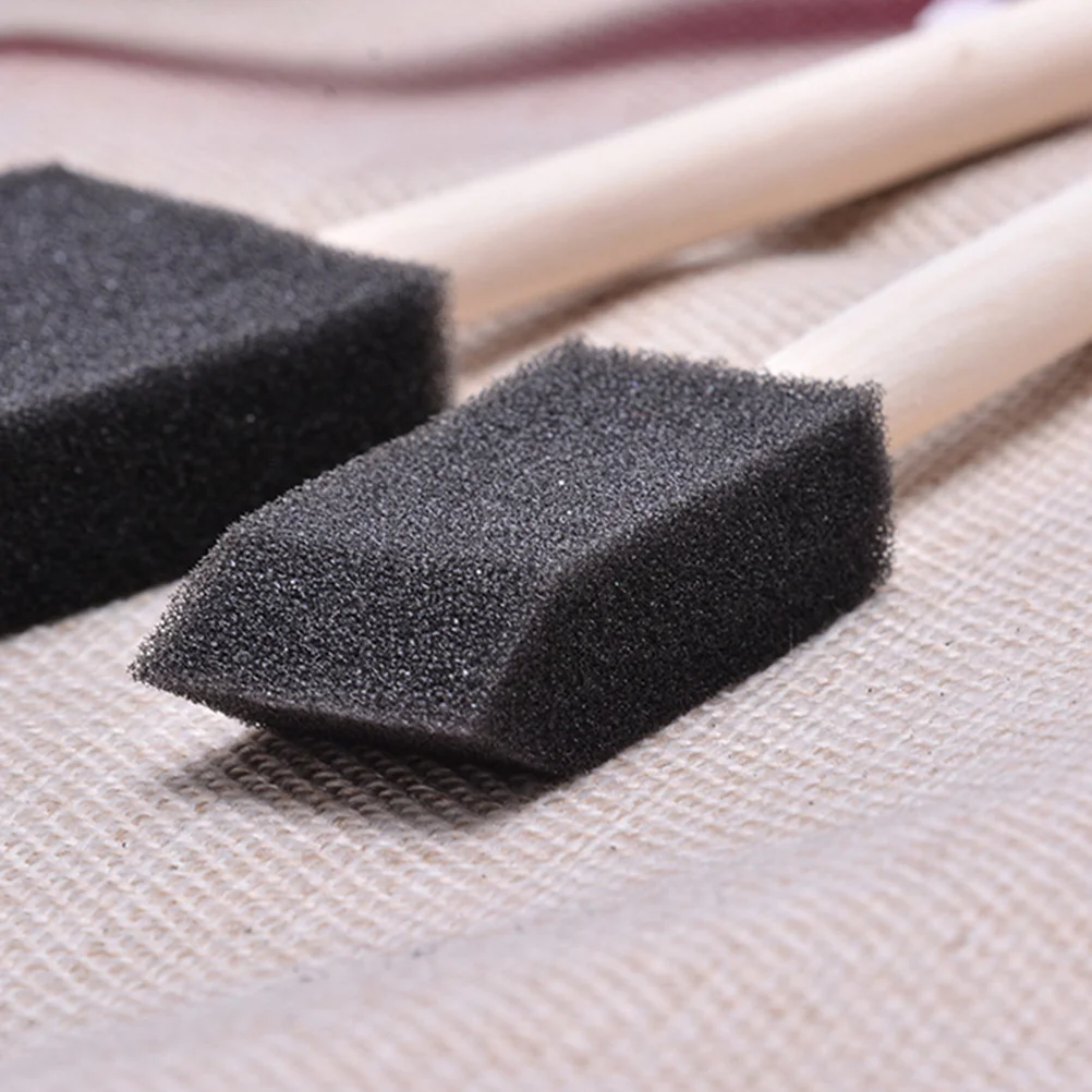 

15Pcs Art Sponge Brushes 2.5cm Wood Handle Paint Brushes for Drawing Painting Graffiti Durable Lightweight