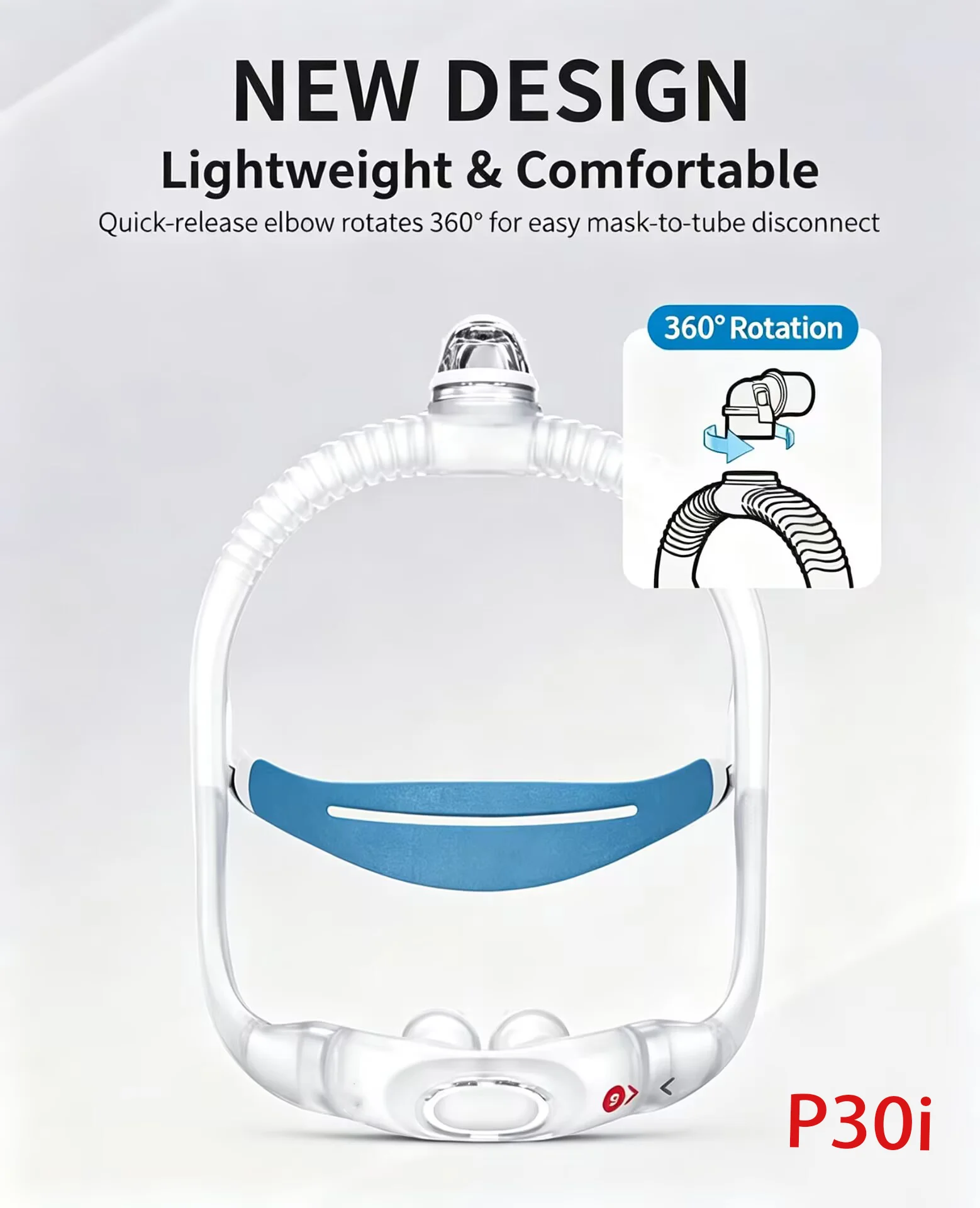 Replace the AirFit P30i standard frame system set - standard frame with headband, to improve sleep and breathing.