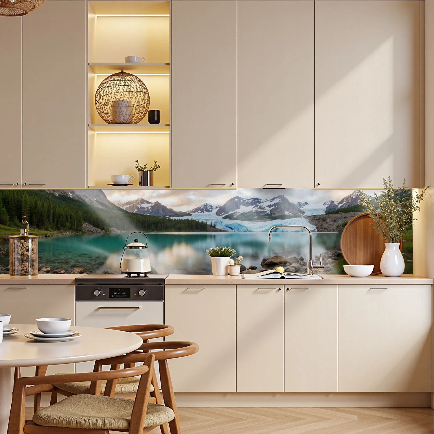 1 Roll of Modern Kitchen Backsplash Wall Decals, Self-Adhesive Vinyl Stickers, Easy to Install and Remove, Modern Home Decor.