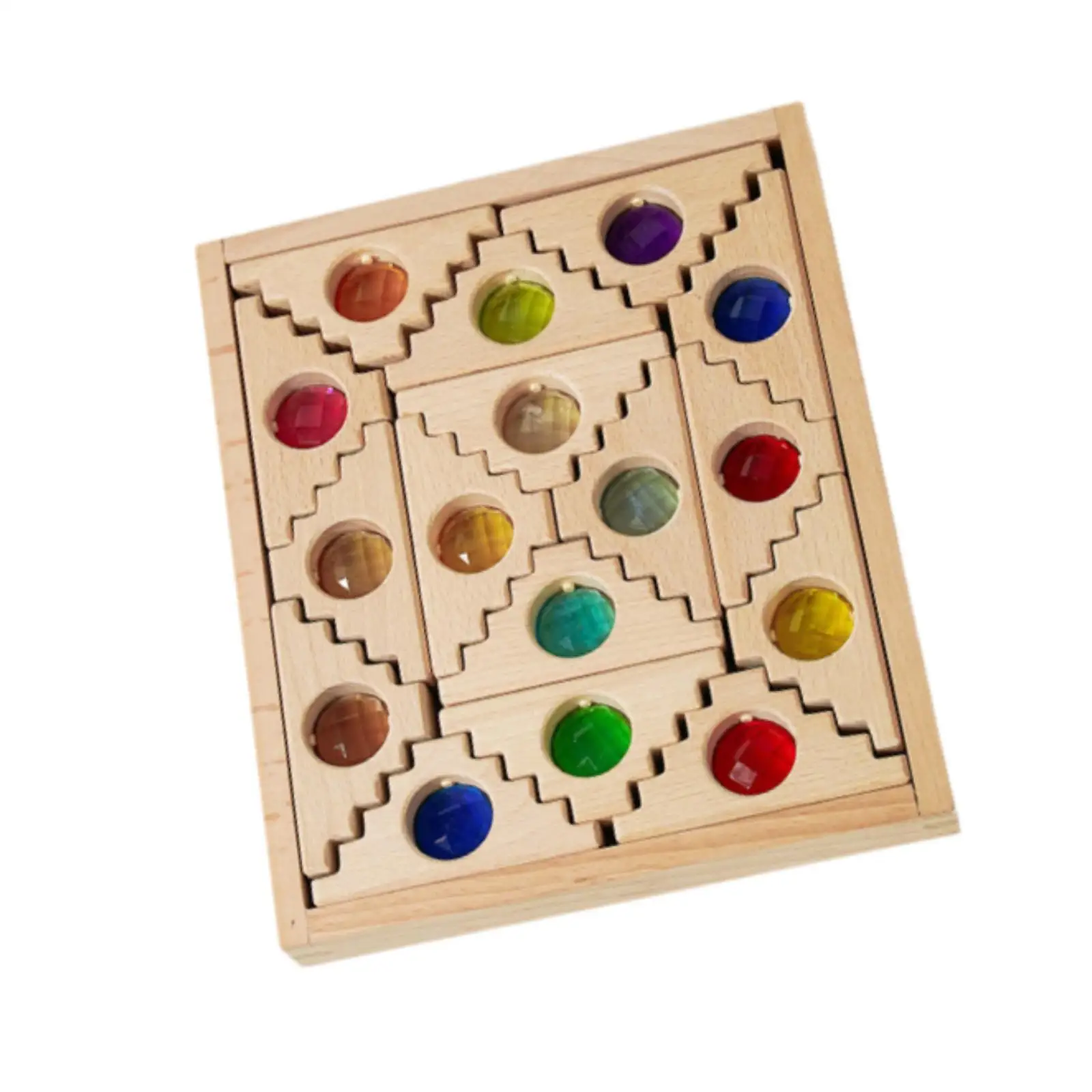 Set di blocchi cubici Giocattoli Montessori Impara i cubi colorati Set di blocchi di costruzione giocattolo impilabili per bambini per Natale Compleanno Ragazzi Piccoli