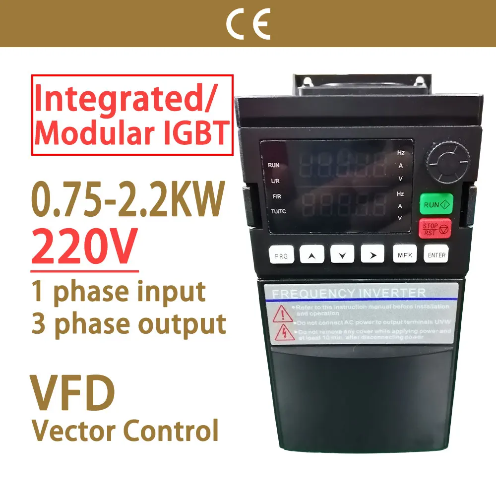 

VFD Variable Frequency Drive Converter Constant Pressure Water Supply Inverter 220V 0.75/1.5KW/2.2KW Fan Motor Speed Controller