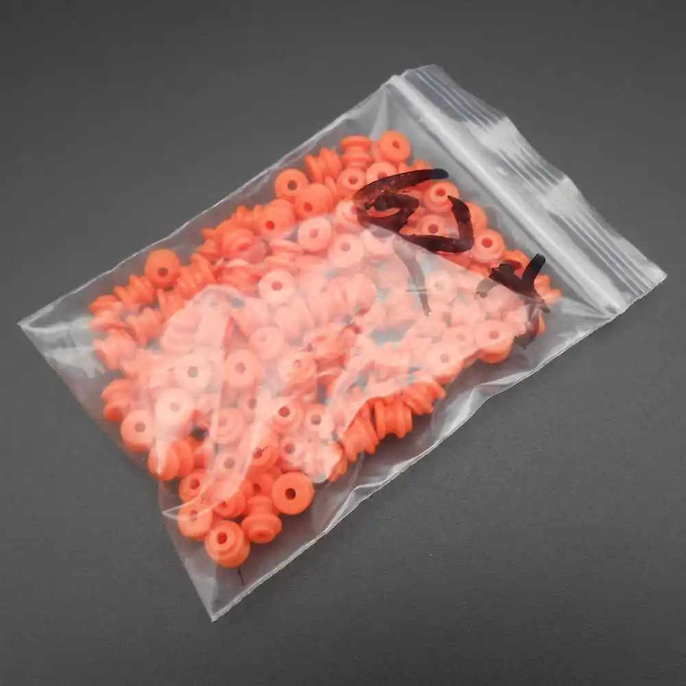 [50Pcs/Lot] 62A Plastic Soft Pulley Gear Model Motor Wheels 6mm Shaft Aperture Dia. 2mm 1.95MM Single Groove Orange 5.4X6MM 62AO