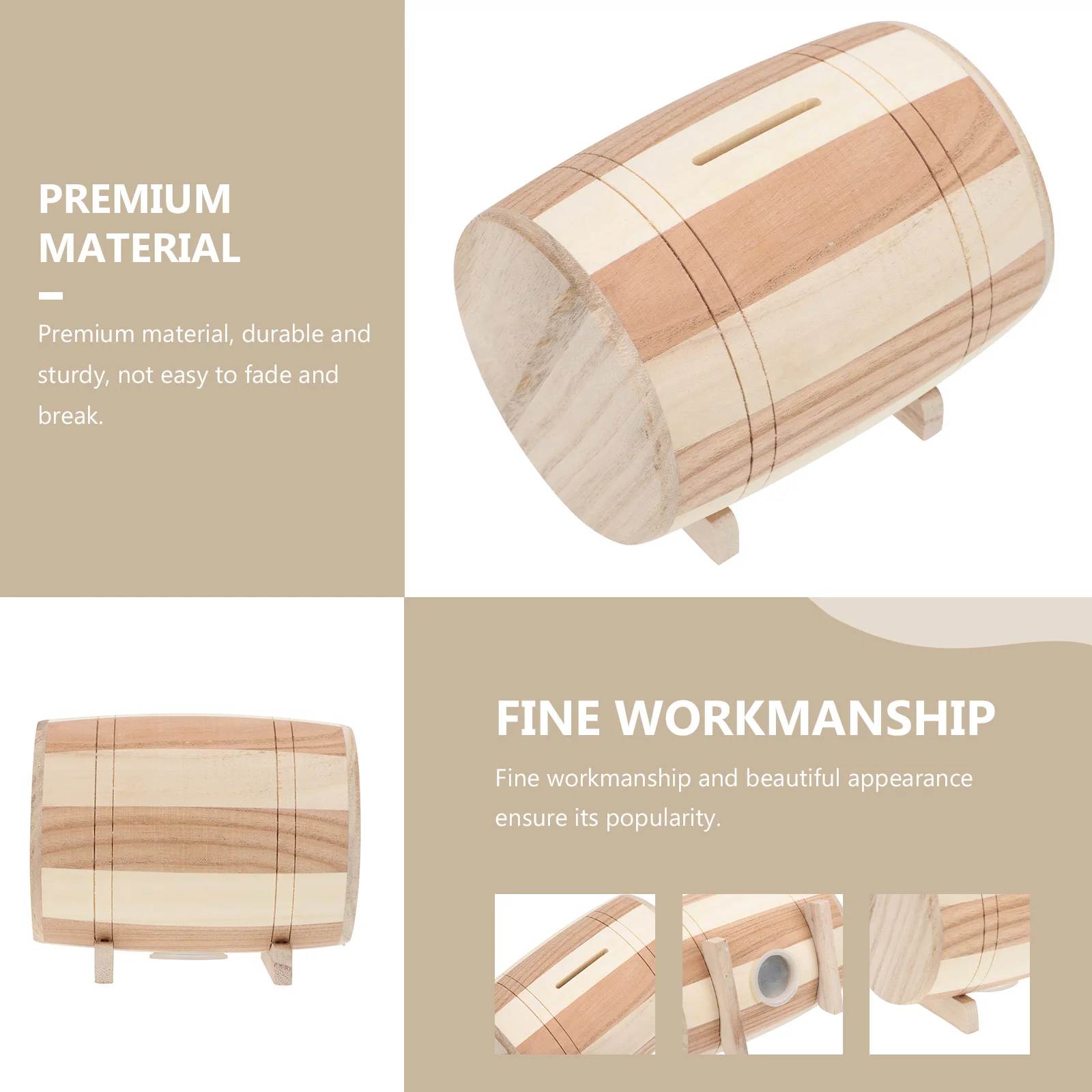 

Wooden Piggy Bank Kids Money Box Saving Pot Decorative Coin Storage Home nament Child Desktop Toy Wooden Design