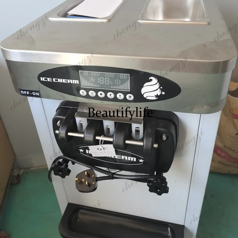 A81 Ice Cream Machine Commercial 1800W Desktop Vertical Automatic Home Soft LCD Panel Puffing Maker Countertop Cylinder