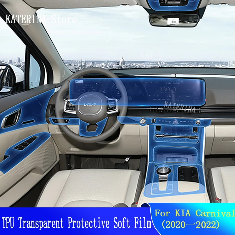 

For KIA Carnival 2020-2022Car Interior Center console Transparent TPU Protective film Anti-scratch Repair film Accessories Refit