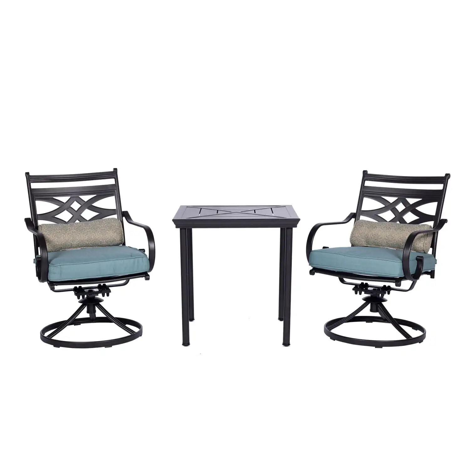 Montclair 3-Piece  Seats 2 All-Weather Outdoor Patio Bistro Dining Set, Steel, Ocean Blue MCLRDN3PCSW2-BLU