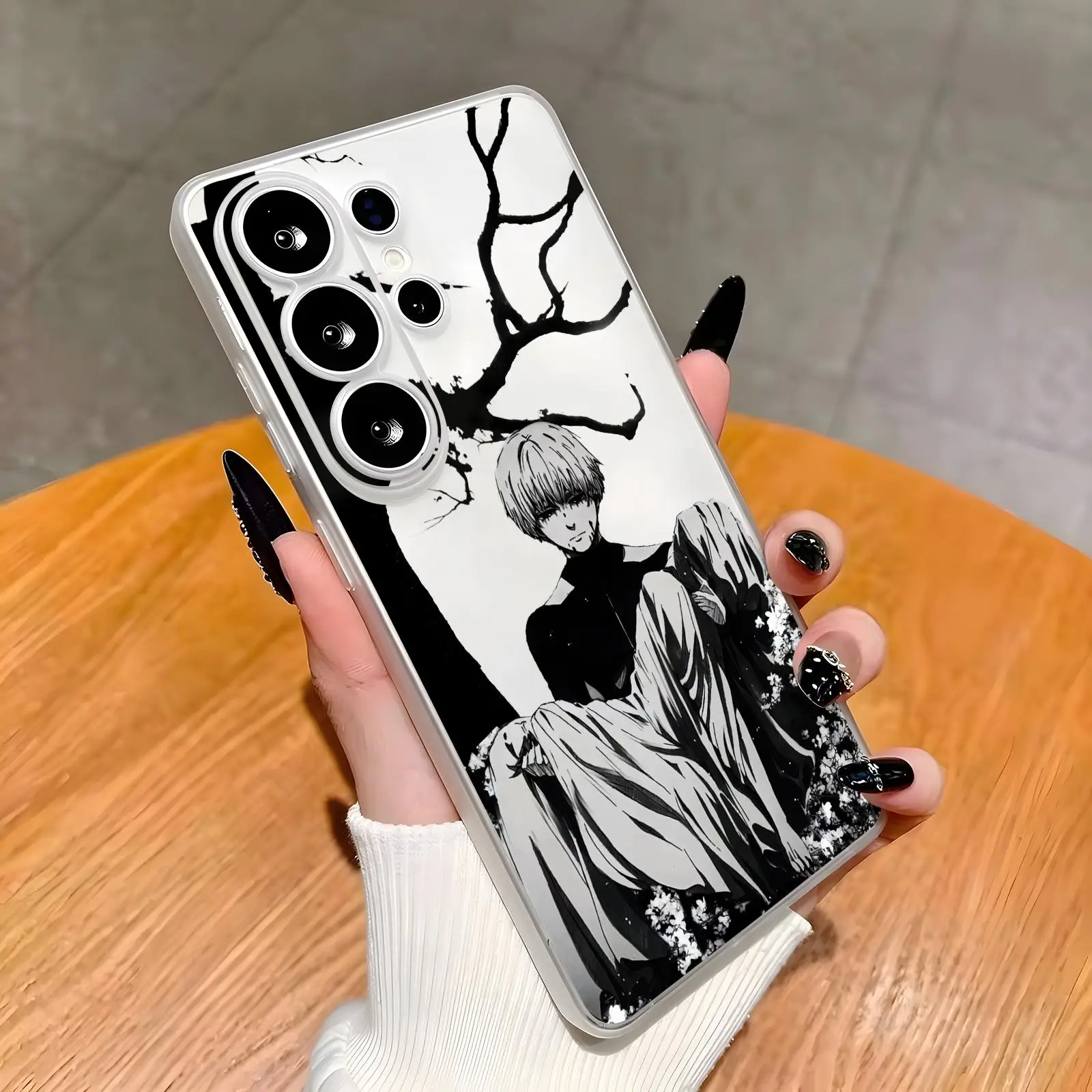 Anti-Yellow Transparent Soft Silicone Shockproof Case Classic anime Tokyo Ghoul For Samsung S26 S25 S24 S23 S22 S21 Plus Ultra