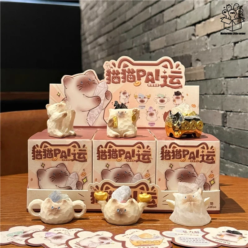 لطيف القط باي كريستال صندوق أعمى تمثال لطيف سيامي القط الإبداعية مكتب عمل الديكور العنصر المألوف مفاجأة هدية لفتاة