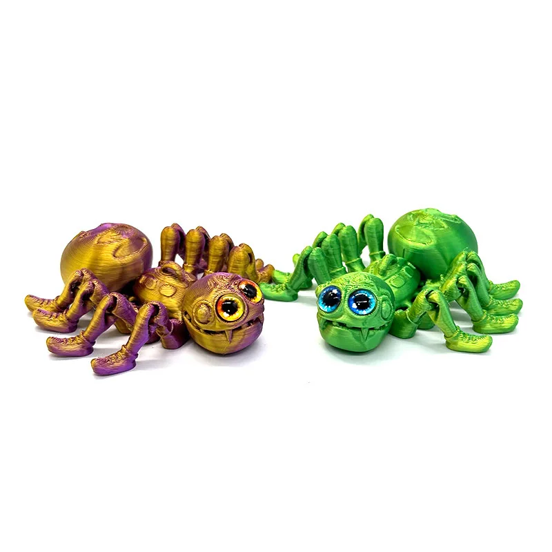 

3D Printed Spider Animals Realistic Colorful Spider Figurine Articulated Fidget Toy for Spider Lovers Halloween Home Decor