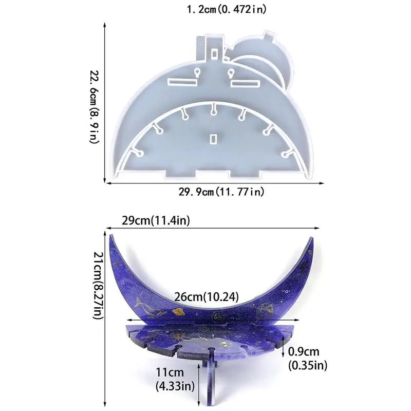 Moon Shelf Resin Mold Wall Storage Rack Mold Silicone Wall Shelf Mold Moon Wall Storage Rack Mold Resin Casting Mold For Wall