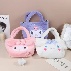 Kawaii Sanrio Plush Bag Kuromi Backpack Anime Melody Cinnamoroll Plushie Handbags Pochacco Cartoon Stuffed Bag for Girls Gifts