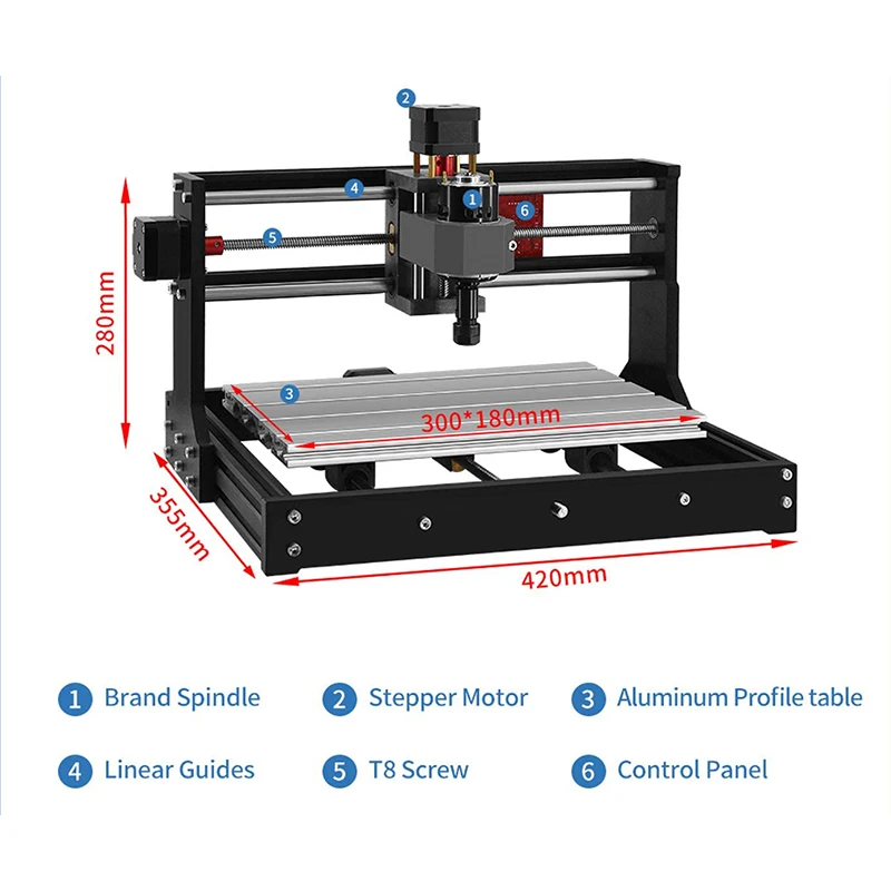 Twotrees GRBL control 0.9 Aluminum plastic CNC 3018 Pro wood engraving machine carving for  Plastic Acrylic PCB Engraver