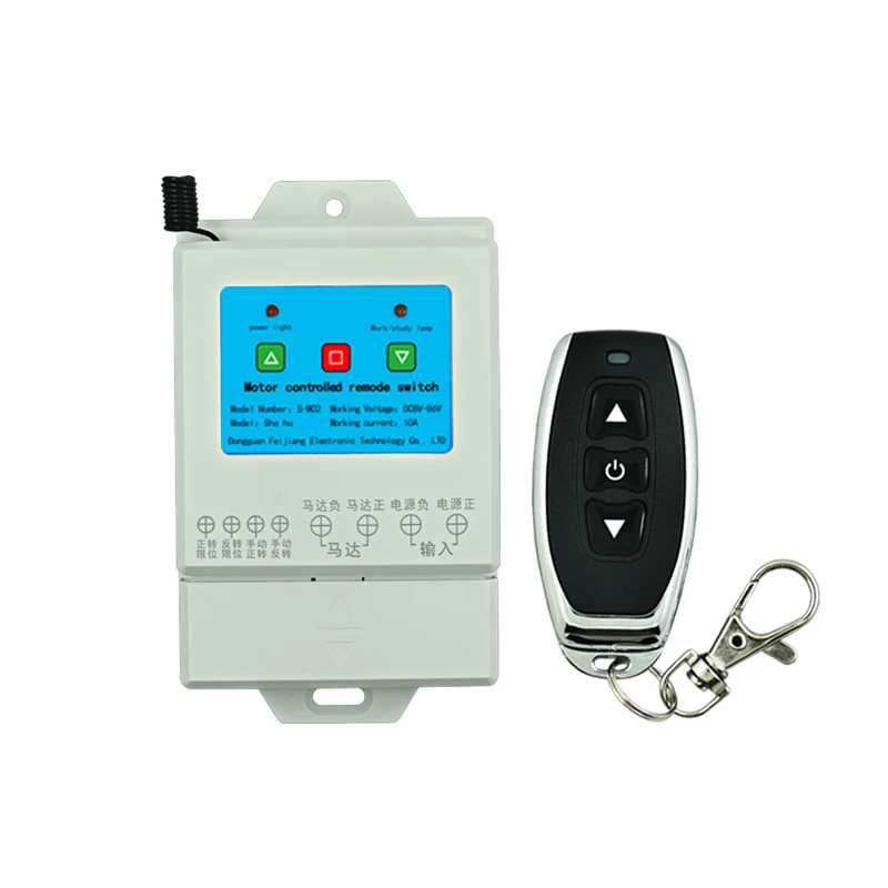 

Rf 433MHz wireless remote control switch DC 12V 24V 10A motor forward and reverse controller automatic door/rolling door garage