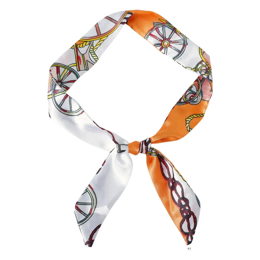 

Новый шелковый тонкий шарф-платок двусторонний, декоративный, длинный, маленький, для шеи/запястья/пояса