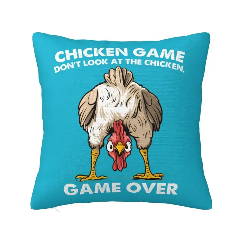 Chicken Game Don't Look At The Chicken Cushion Covers 55x55cm Velvet Throw Pillow Case Sofa Chair Square Pillowcase Home Decor