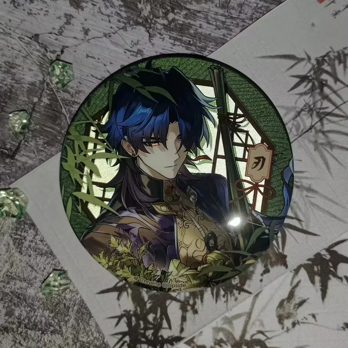 

"Broken Star Sky Railway,' Blade ', 75mm round brooch with double flash emblem for the Dragon Boat Festival, a gift for girls.