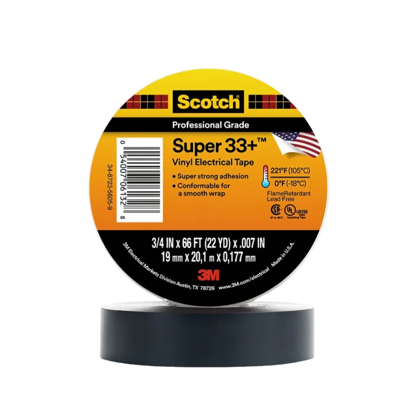 Original 3M Scotch Super 33+ Vinyl Electrical Tape Professional Grade All Weather Flame Resistant Tape