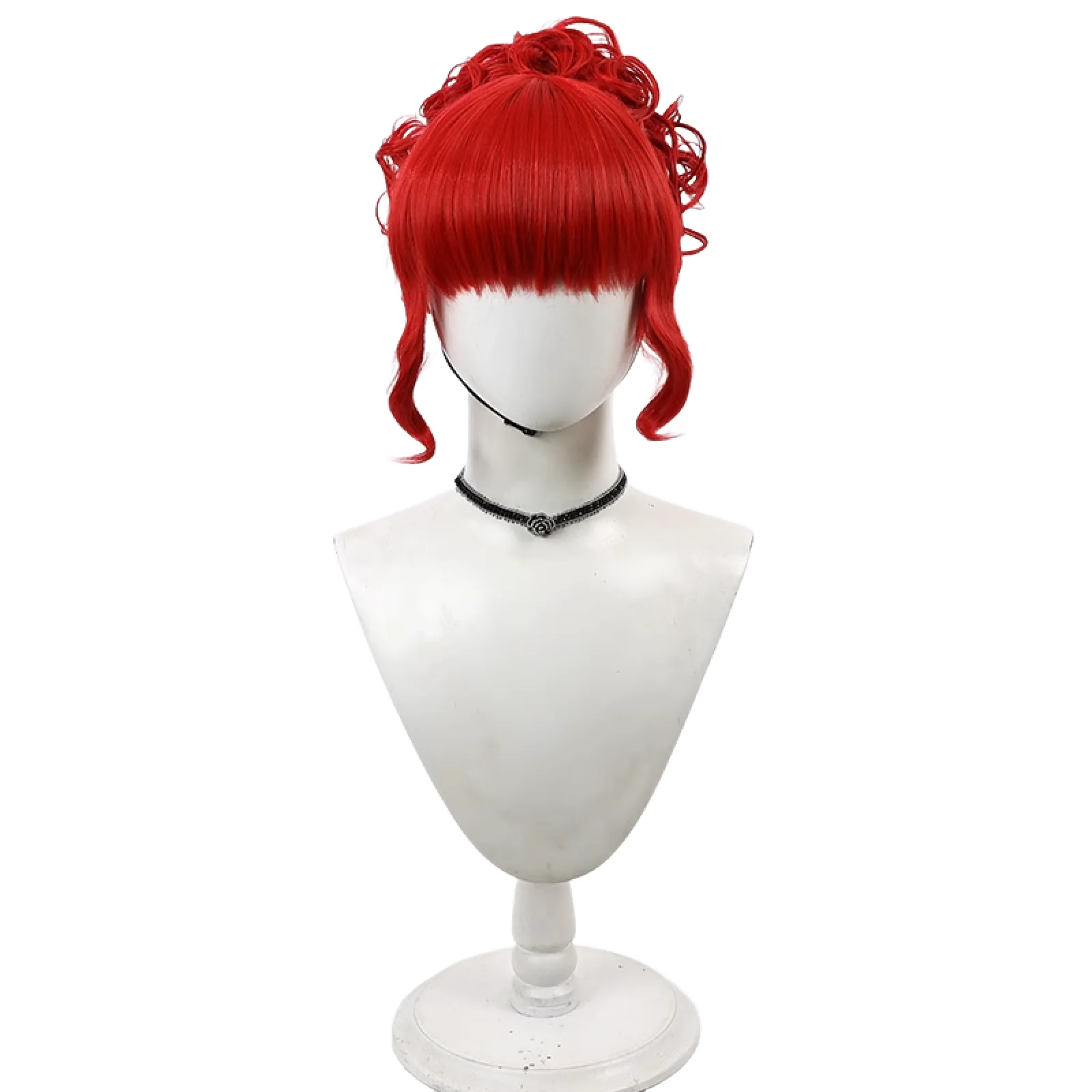 Horror Movie Miss Dead Receptionist Cosplay Wig Red Curls Heat Resistant Synthetic Hair Halloween Party Costume Accessories