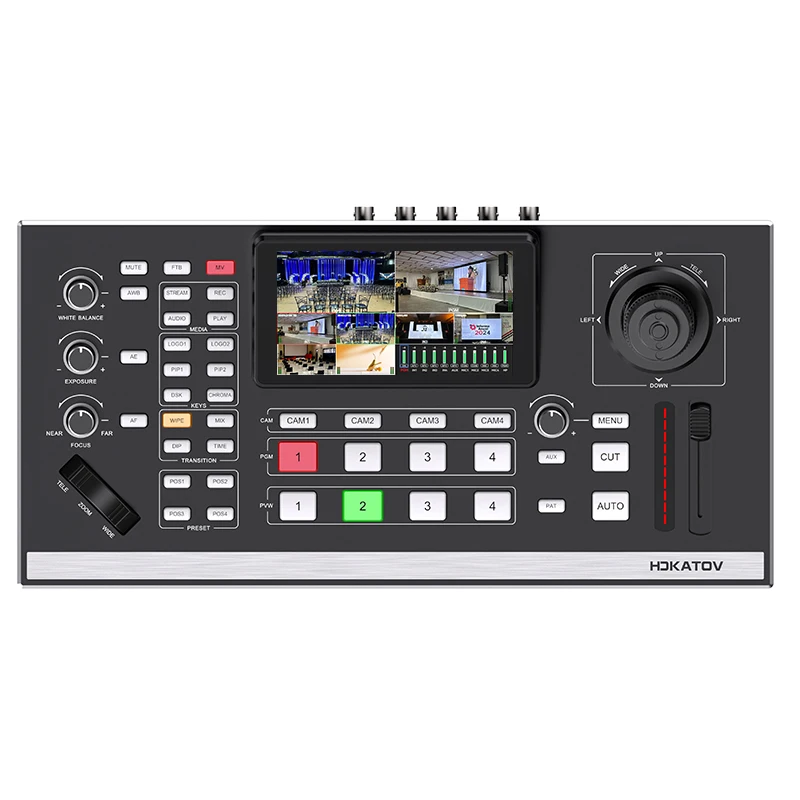 KT-KD52 5-Channel Live Production Switcher with PTZ Control,4K60 HDMI Input PTZ Camera Controller for Church Streaming/eSports