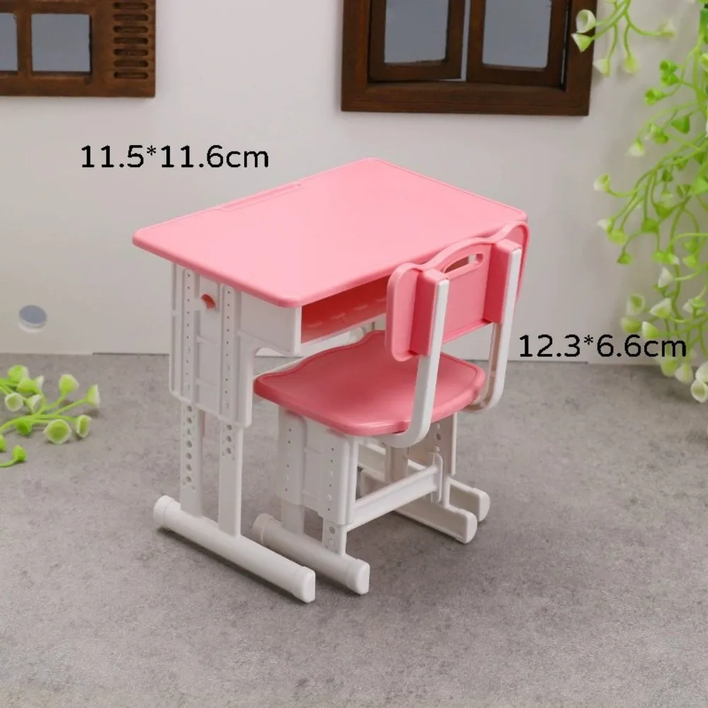 1:12 Schaal Miniatuur Poppenhuis Simulatie Student Bureau Klaslokaal Speelhuis Model School Bureau Kleine Pennenbakje Accessoire Speelgoed