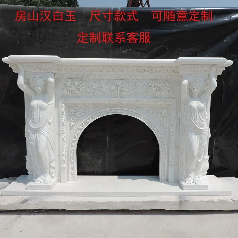 Customized Natural Marble Fireplace European and American TV Cabinet Indoor Stone Decoration Ornament French Stone Stone Carving - view 4