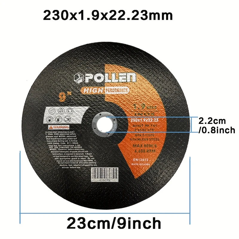 9 Inch Resin Cut Off Wheel for Metal & Stainless Steel Used On Angle Grinder 9\