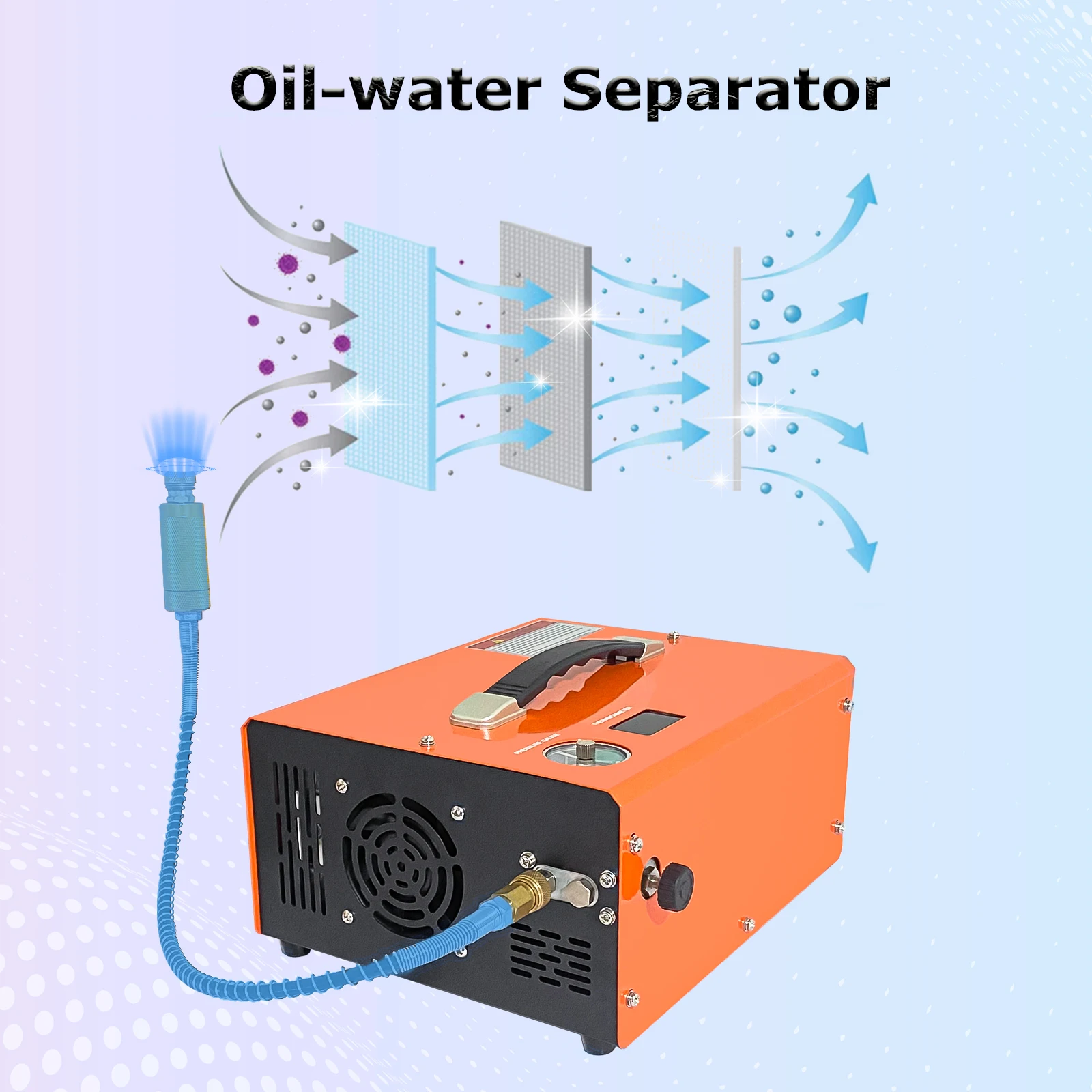 توقف تلقائي PCP ضاغط الهواء 300bar 4500psi ارتفاع ضغط ضاغط الهواء مضخة هواء كهربائية المدمج في إمدادات الطاقة
