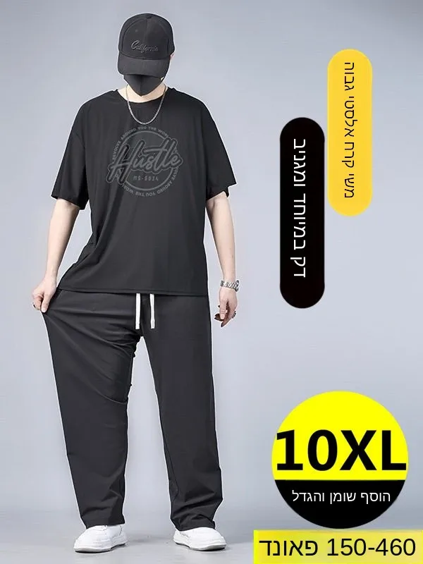 ensemble-de-pantalon-droit-a-manches-courtes-pour-homme-grande-taille-en-soie-glacee-taille-haute-elastique-coupe-ample-tenue-decontractee-d'ete