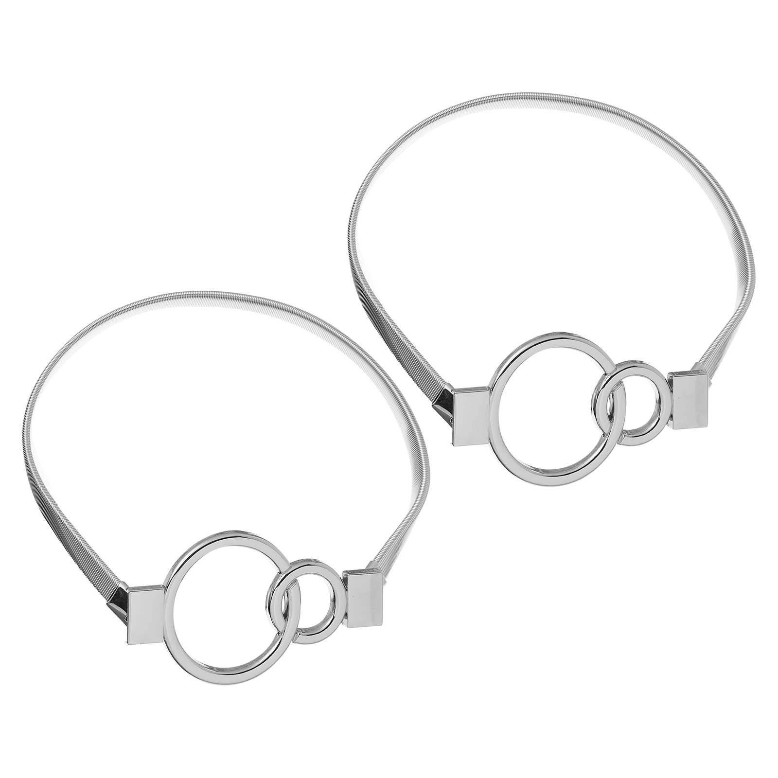 

Curtain Tiebacks Silver Metal Holdbacks Adjustable Elastic Ropes Clip Buckle Strong Iron Material Elegant Drapery Decor