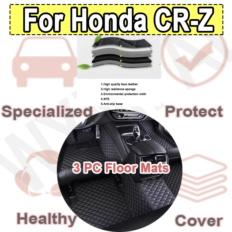 

Luxury Car Floor Mats For Honda CR-Z CRZ ZF1 ZF2 2010~2016 Mat Auto Foot Pads Leather Carpet Rug Interior Parts Car Accessories
