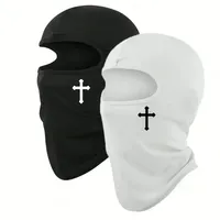 Breathable Black Cross Balaclava Caps for Men Face Ski Mask Beanie Four Seasons Bicycle Hiking Outdoor Sports Tool Bonnet