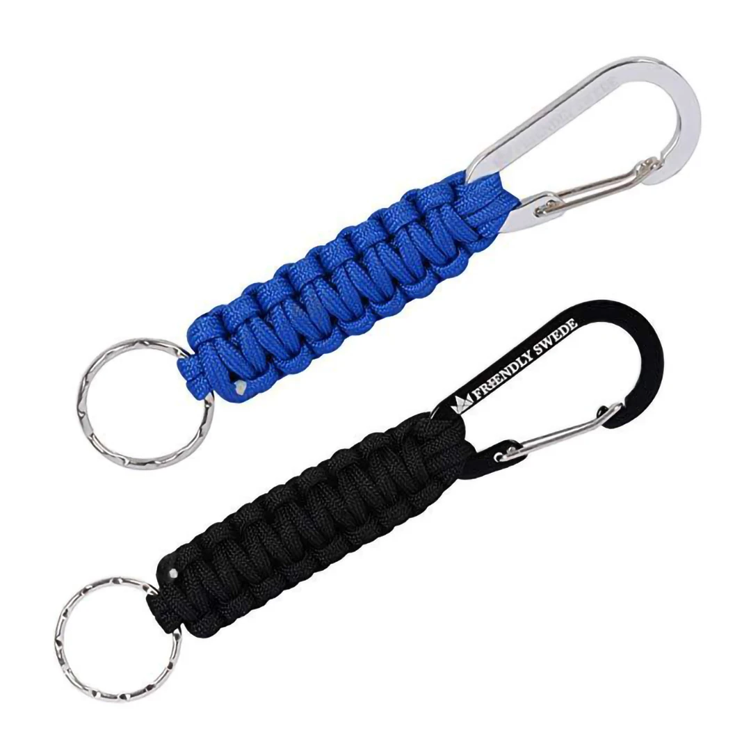 Outdoor Umbrella Rope Keychain Self Defense Lanyard Survive Knot Steel Ball Buckle Tactical Survival Tool Carabiner