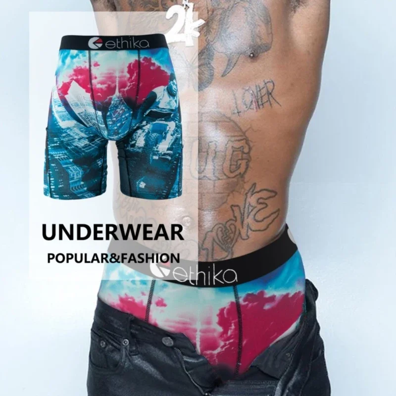 

ETHIKA Мужское нижнее белье из дышащей сетки с промежностью, мужские трусы для плавания, большие размеры S-3XL, мужские трусы, сексуальные мужские боксеры, трусы