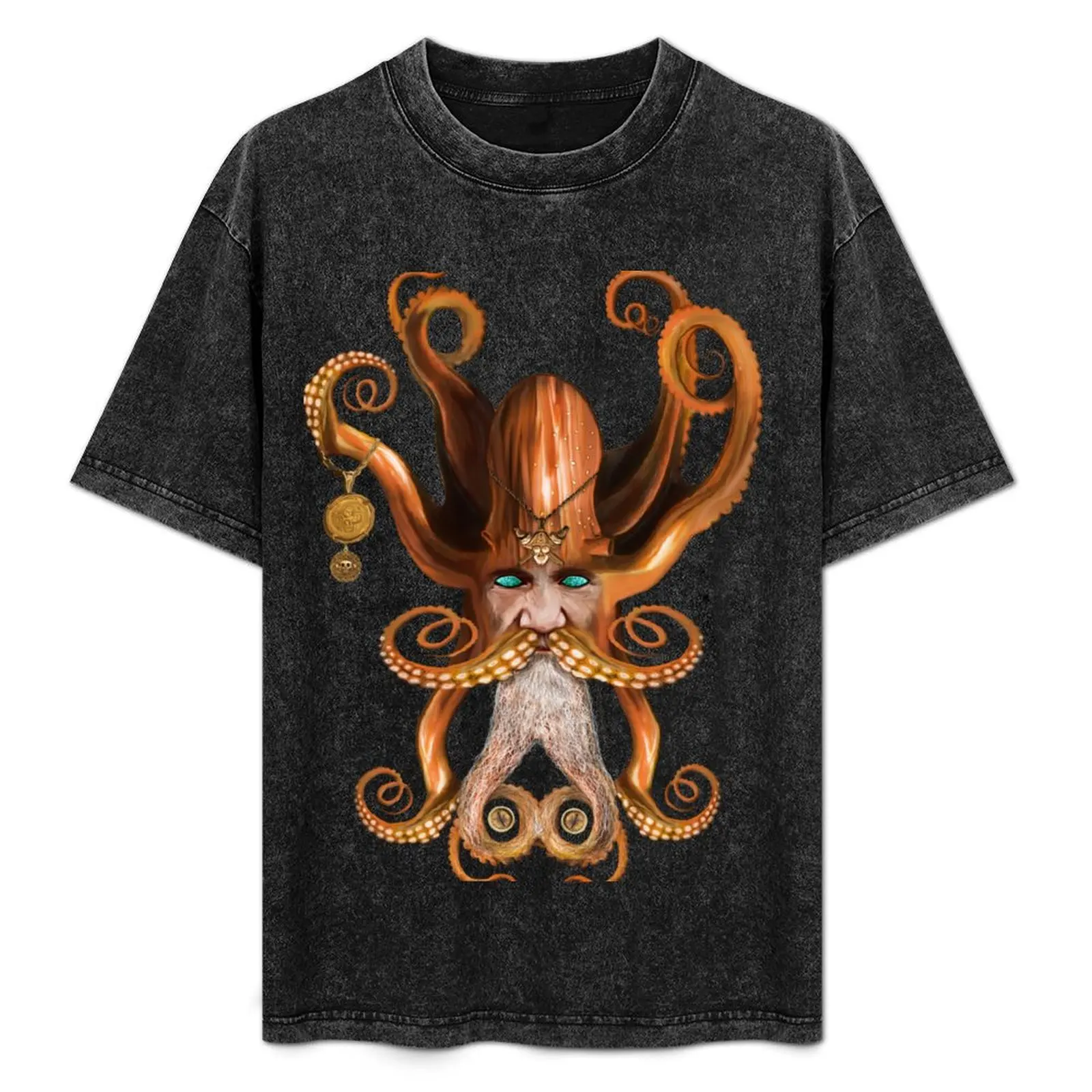 Kraken, Octopus Pirate Captain, Davy Jones Locker T-Shirt graphic tee shirt plain quick drying big and tall t shirts for men