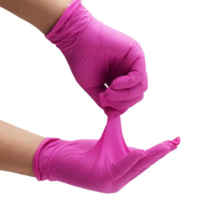 100Pack Nitrile Disposable Gloves Vinyl Powder & Latex Free Food Grade Gloves Kitchen Cooking Cleaning Beauty Tatoo Work Gloves