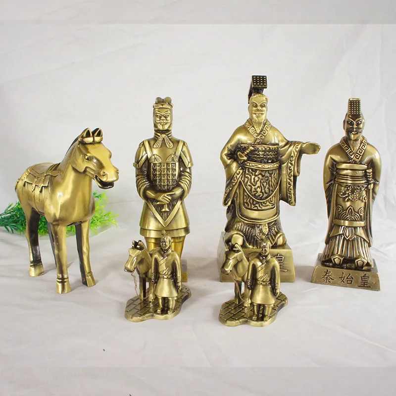 

Simulated Metal Emperor Qin Shi Huang Terra-cotta Warriors Crafts Tourism Souvenirs Gifts Home Decor Furnishing Ancient Article