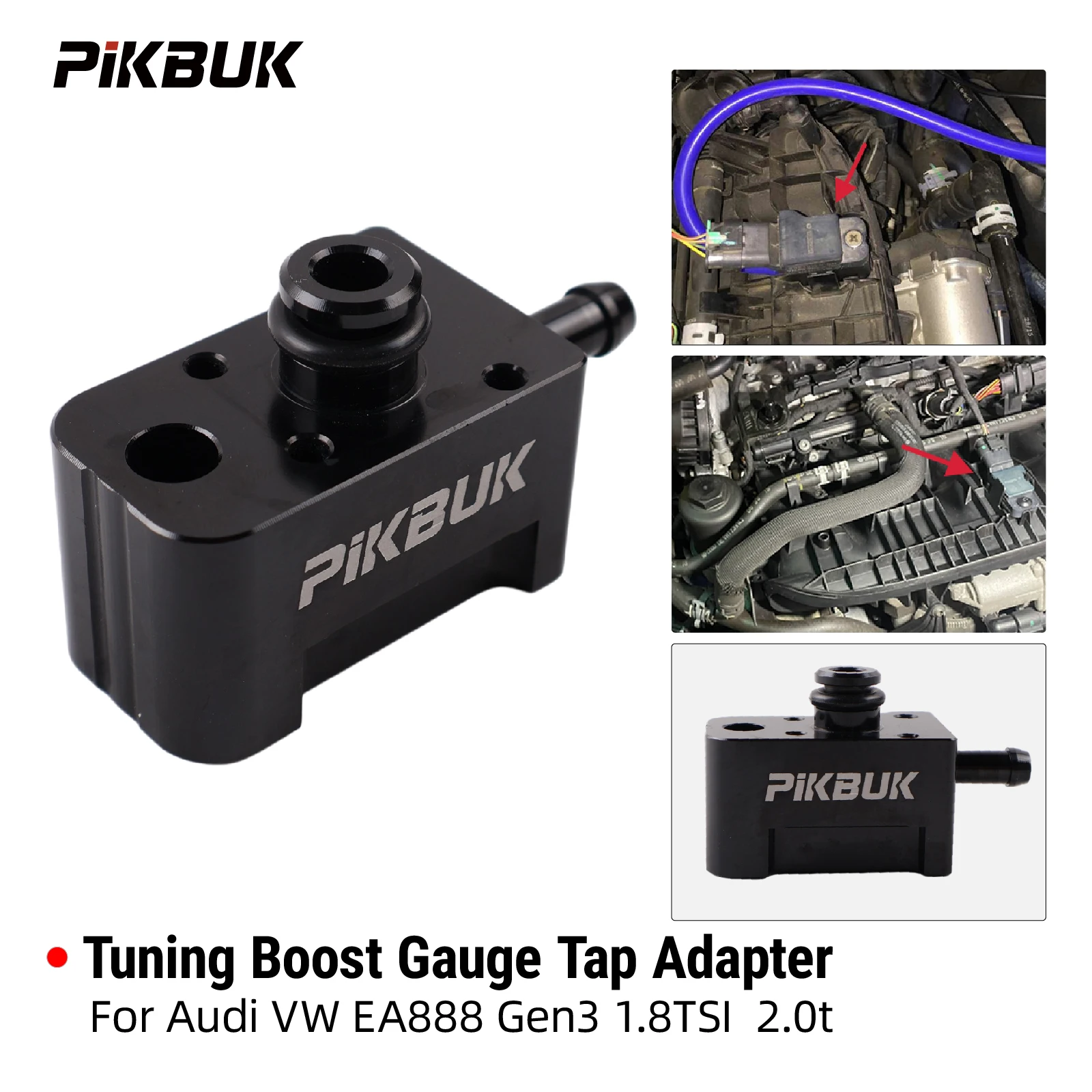 PIKBUK Car Tap Adapter For Aud VW EA888 Gen3 1.8tsi 2.0t Golf 7 MK7 MK6 B7 Tuning Boost Gauge