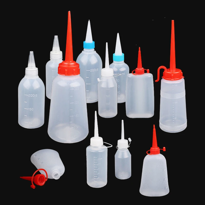 4 ชิ้นรีฟิล PE พลาสติกขวดน้ำมันยาว 30-250 มิลลิลิตรขวดน้ำมันอเนกประสงค์น้ำมันหล่อลื่นภาชนะน้ำมัน