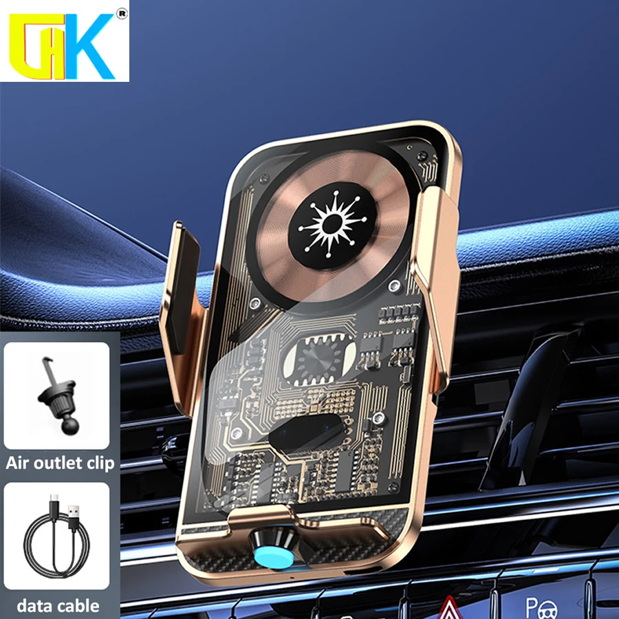15W Car Wireless Charger Magnetic Car Mount Phone Holder For iPhone 14 13 12 Samsung Xiaomi Infrared Induction Fast Charging