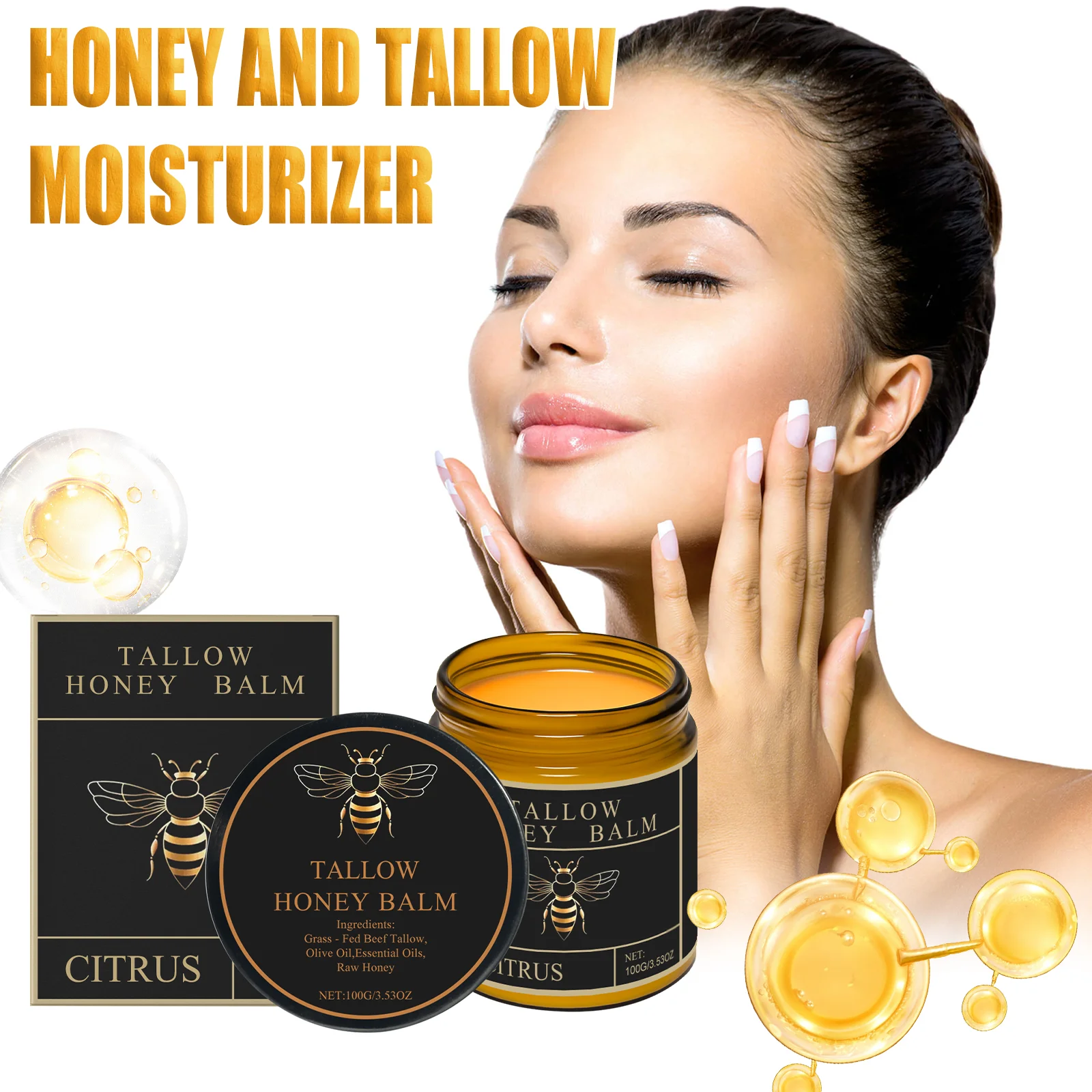 كريم ترطيب طويل القامة للعسل كريم الوجه والجسم ترطيب عميق العناية بالبشرة الجافة الجلسرين غير دهني مرطب سريع الامتصاص #1