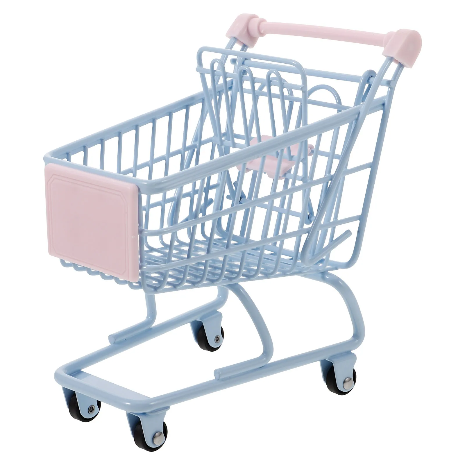 

Miniature Shopping Cart Small Trolley Desktop Storage Organizer Photo Prop Practical Durable Gift for Theme Party
