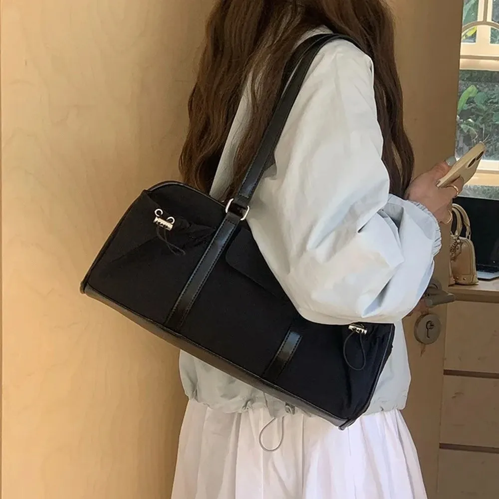 

Шикарная сумка на плечо с подушкой в корейском стиле, большая вместительная винтажная нейлоновая сумка для подмышек, повседневная женская сумка Y2K, пряные девушки