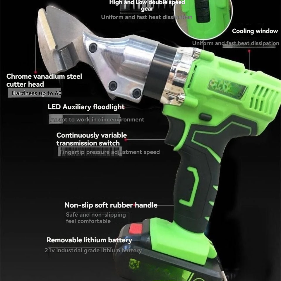 

Metal Sheet Scissors Portable Cordless Rechargeable Electric Scissors Metal Cutting Scissors Electric Cutting Tool 26V