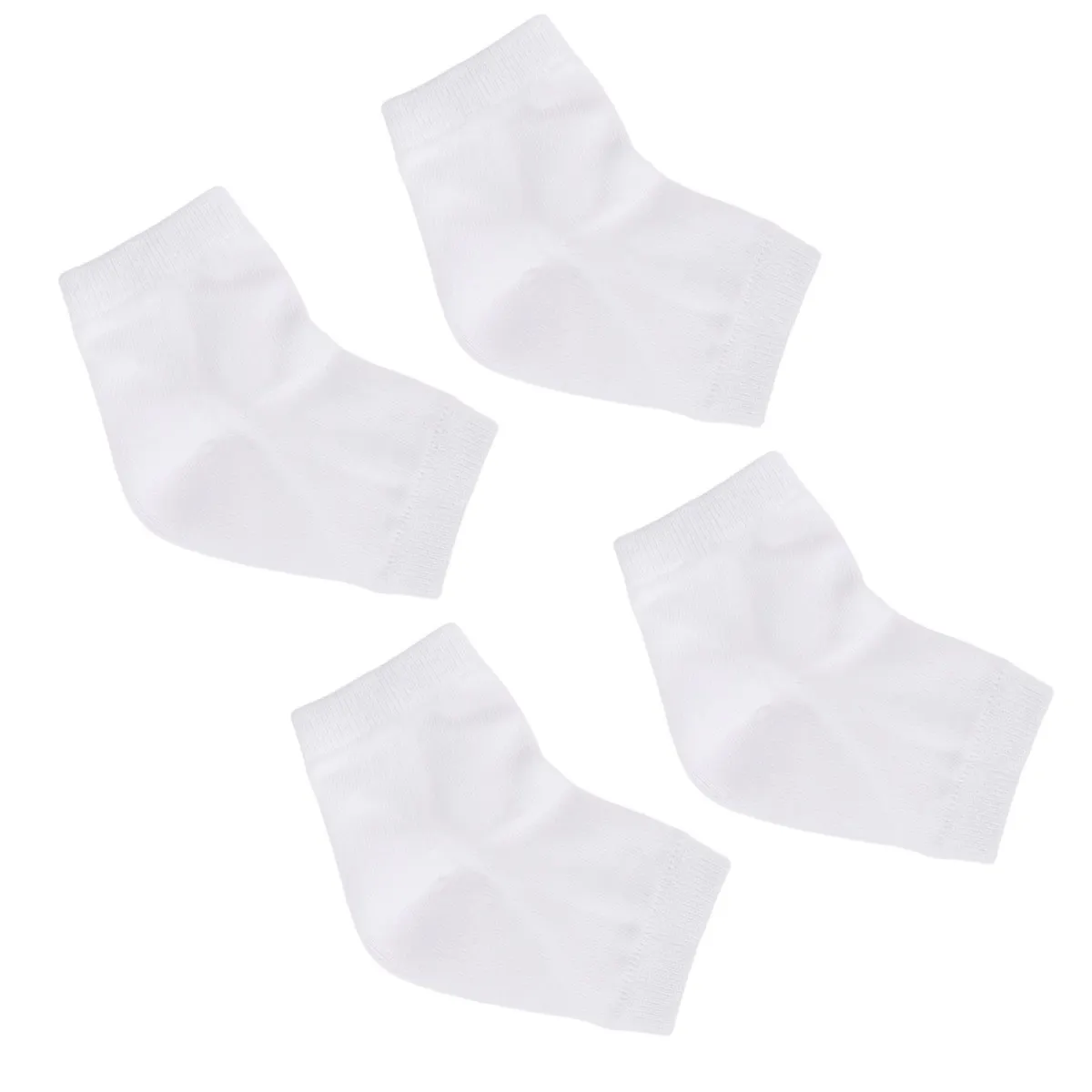 

2Pairs Heel Anti-Crack Socks Gel Infused Ankle Socks for Deep Hydration Routine Soft Fit Design White