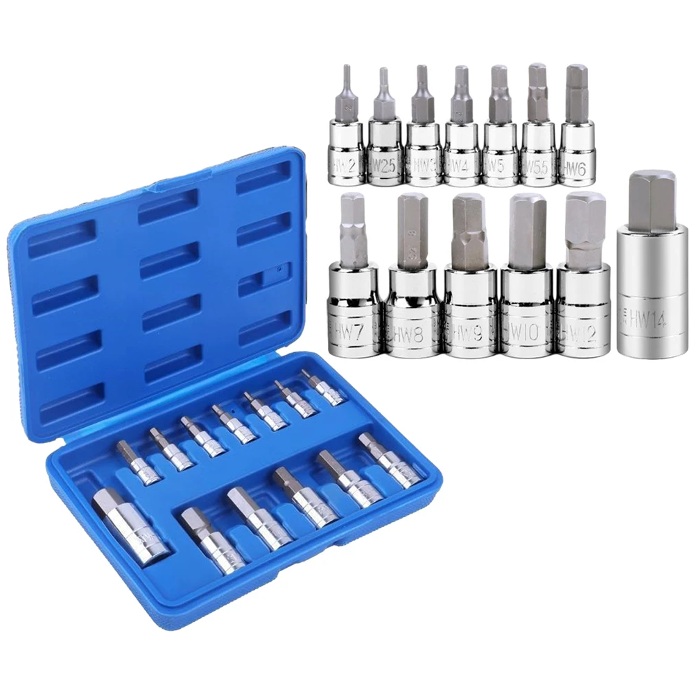 

Portable and Organized Storage Case Securely Holds 13Pcs Hex Bit Socket Set Easy to Carry Ensures Quick Access