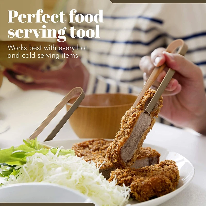 【A56X】Wooden Tongs For Cooking 40Pcs Mini Toaster Tongs, Mini Bamboo Tongs For The Kitchen Planet-Friendly And Light Weight